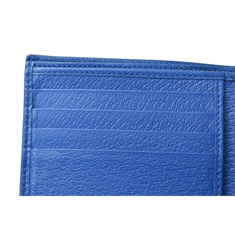Gucci Wallet Fold GG Lambus Print Brown Blue — view 6