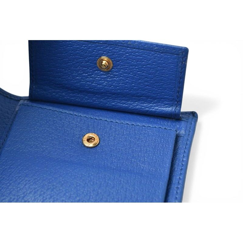 Gucci Wallet Fold GG Lambus Print Brown Blue — view 7