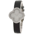 Van Cleef & Arpels Alhambra Watch 18K White Gold Leather