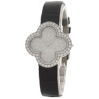 Van Cleef & Arpels Alhambra Watch 18K White Gold Leather
