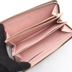 Louis Vuitton Round Wallet Zippy Rosevalerine Leather Rose Velours Brown Pink — view 3