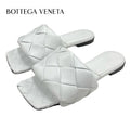Bottega Veneta Lido Sandal Shoes Leather White Flat Mule Intrecciato