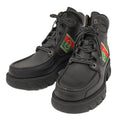 Gucci Ankle Boots Interlocking G Lace Up Short Size 5 1 2 Leather Black