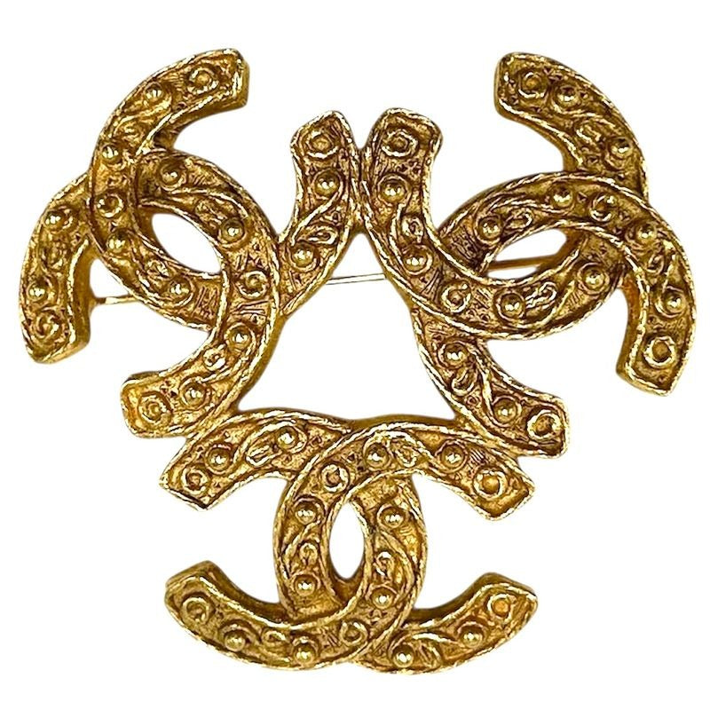 Chanel Brooch Coco Mark Triple Accessories Vintage GP 94 — view 3