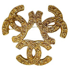 Chanel Brooch Coco Mark Triple Accessories Vintage GP 94