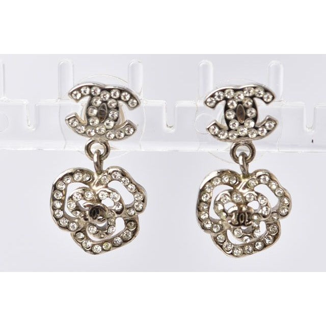Chanel Coco Mark Camellia Swing Rhinestone Silver — view 3