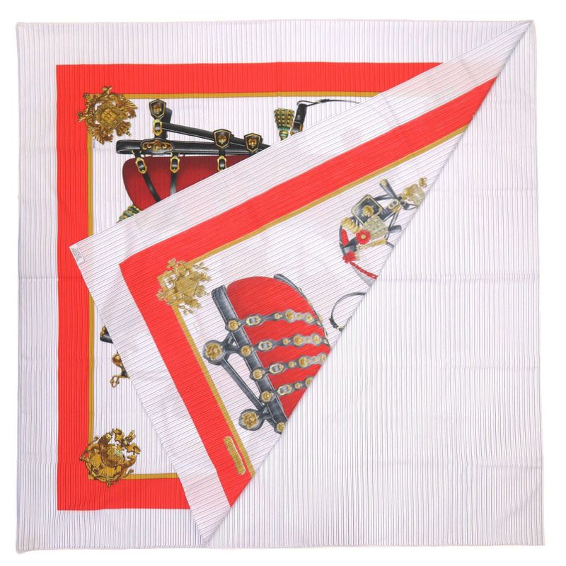 Hermes Comme Des Garcons Collaboration Harnais de COUR Cotton Blue Scarf — view 2