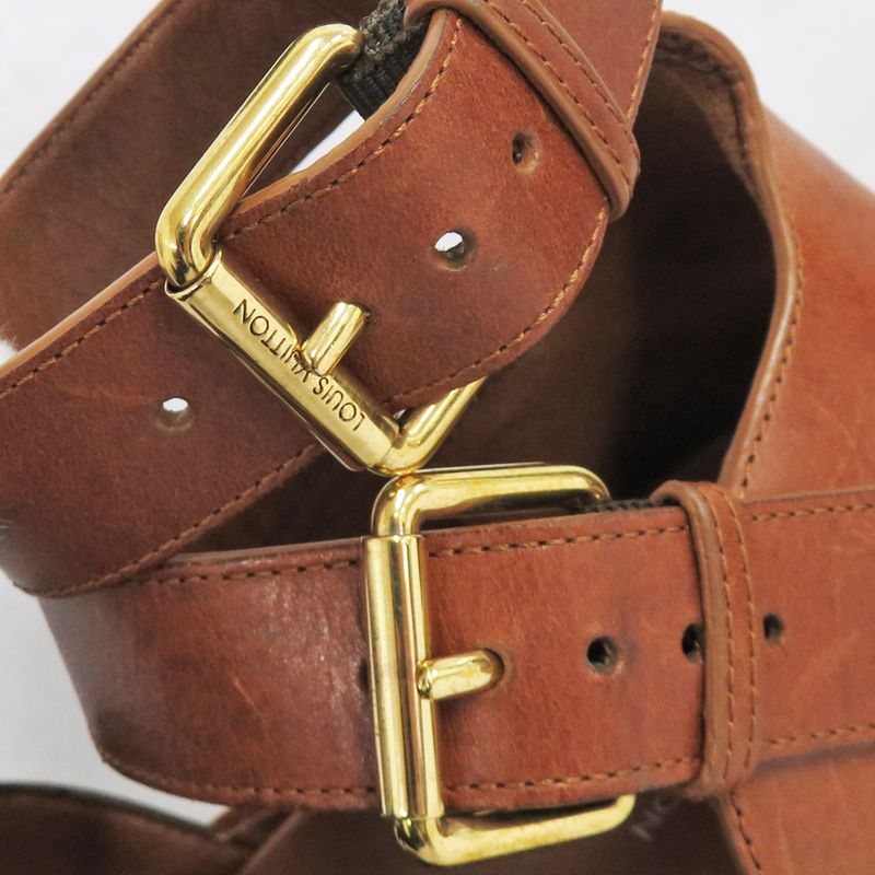 Louis Vuitton Sandals Akrite Monogram Brown Gold 36 — view 5