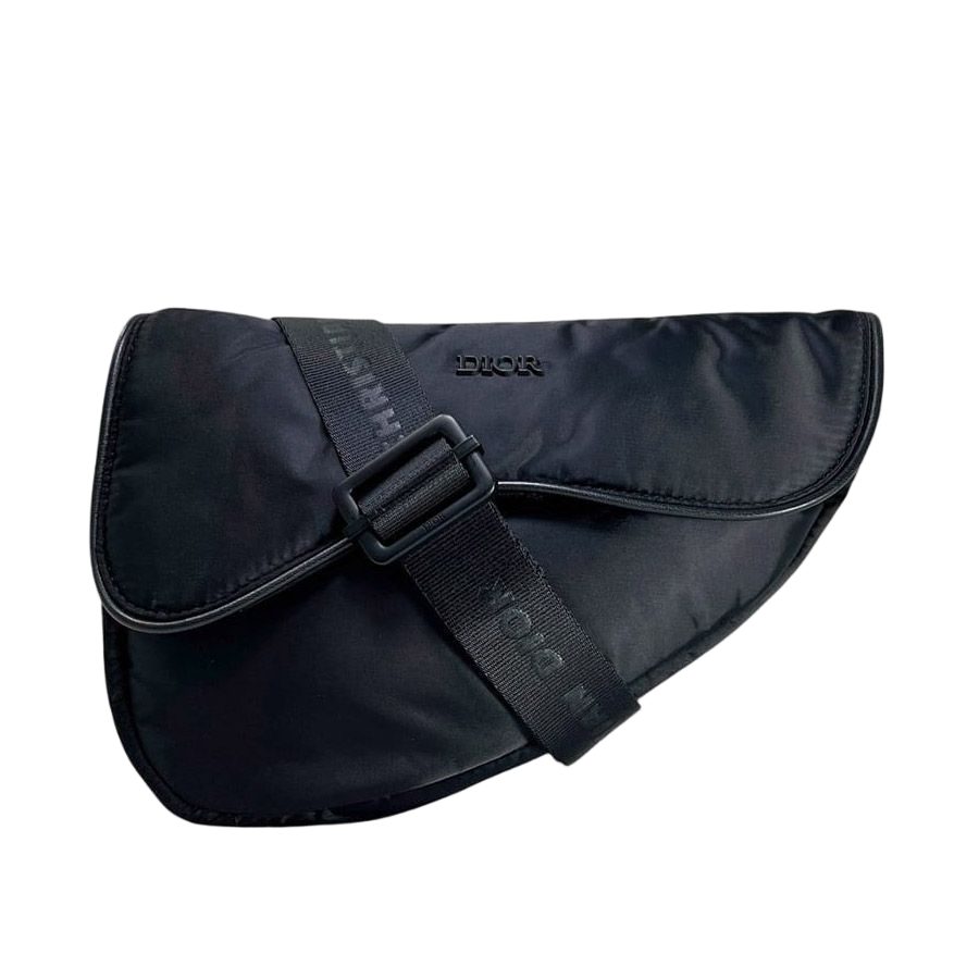 Dior Shoulder Bag Black Saddle Nylon