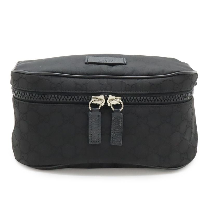 Gucci GG Nylon Body Bag Waist Hip Shoulder Leather Black Outlet — view 2