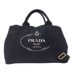 Prada Bag Tote 2-Way Canvas Canapa L Black Large