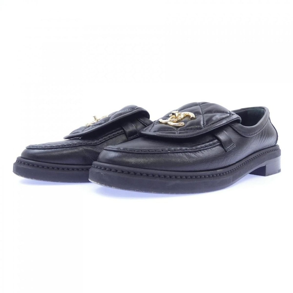 Chanel Turnlock Moccasins Loafers Black — view 3