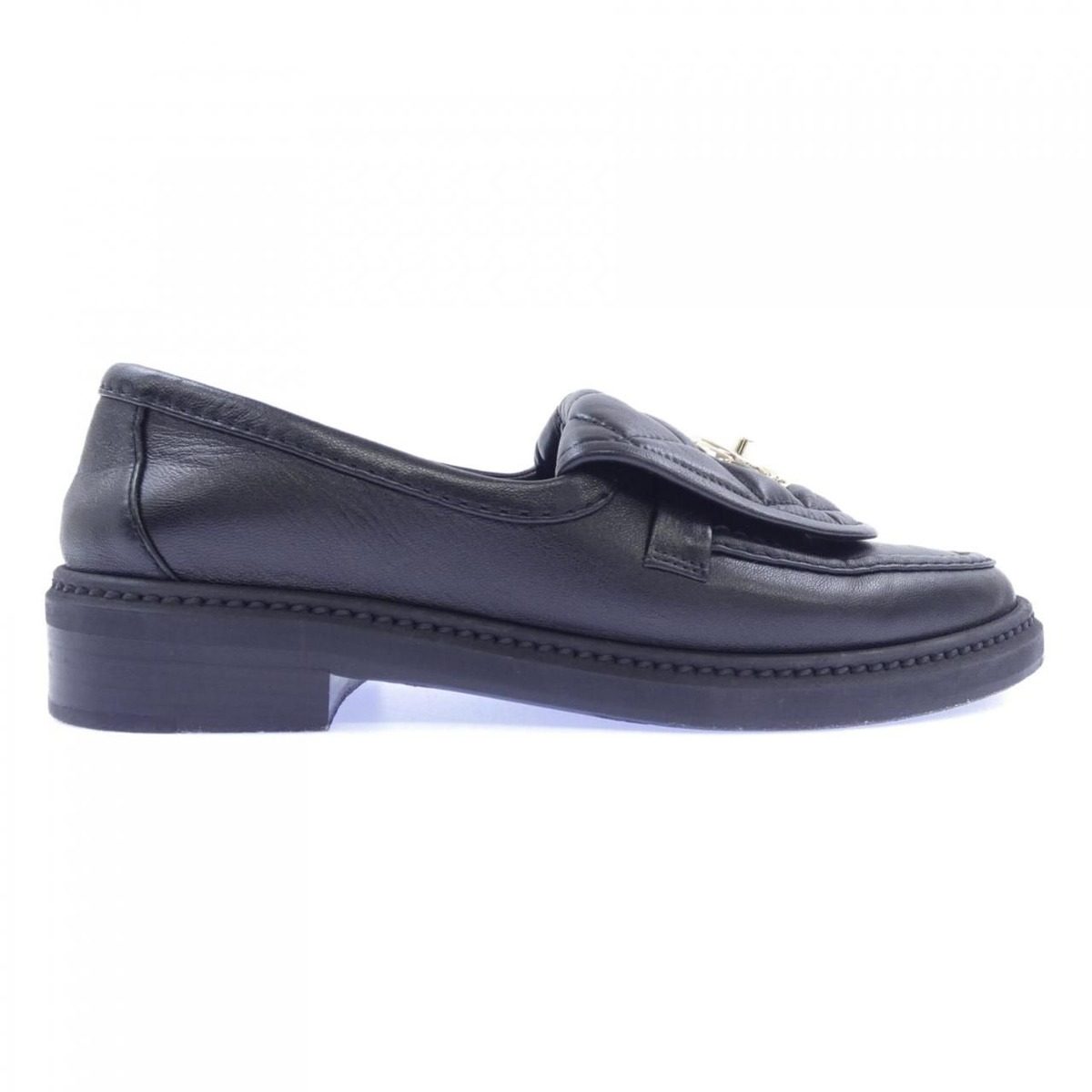 Chanel Turnlock Moccasins Loafers Black