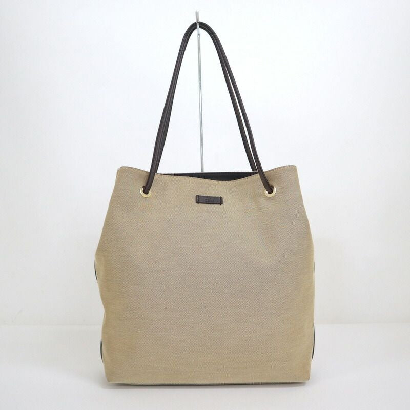 Gucci Shoulder Bag Canvas Beige Brown