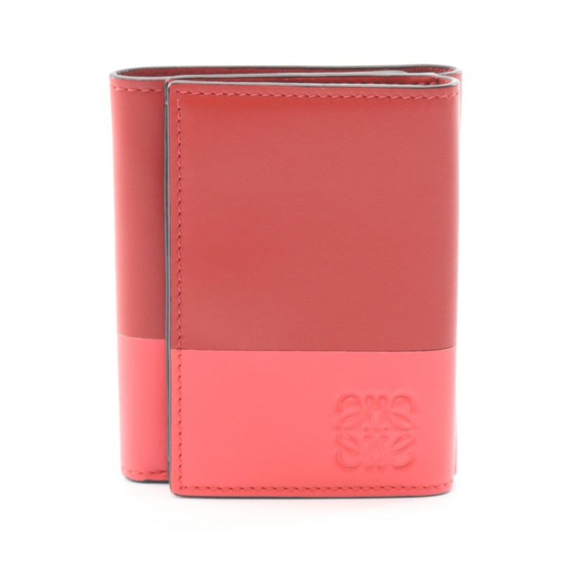 Loewe Trifold Wallet 109.10 S26 Red Leather Anagram
