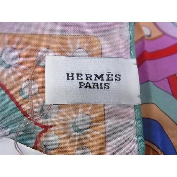 Hermes Ectrique Carre 45 Petit Gavroche Cotton Multicolor Scarf — view 4