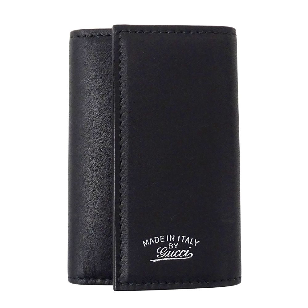 Gucci Key Case 6 Leather Black Compact Small