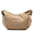 Gucci GG Canvas Crossbody Bag Beige Gold Leather — view 2