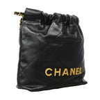 Chanel Handbag 22 Mini Calf Black Gold 2-Way — view 2