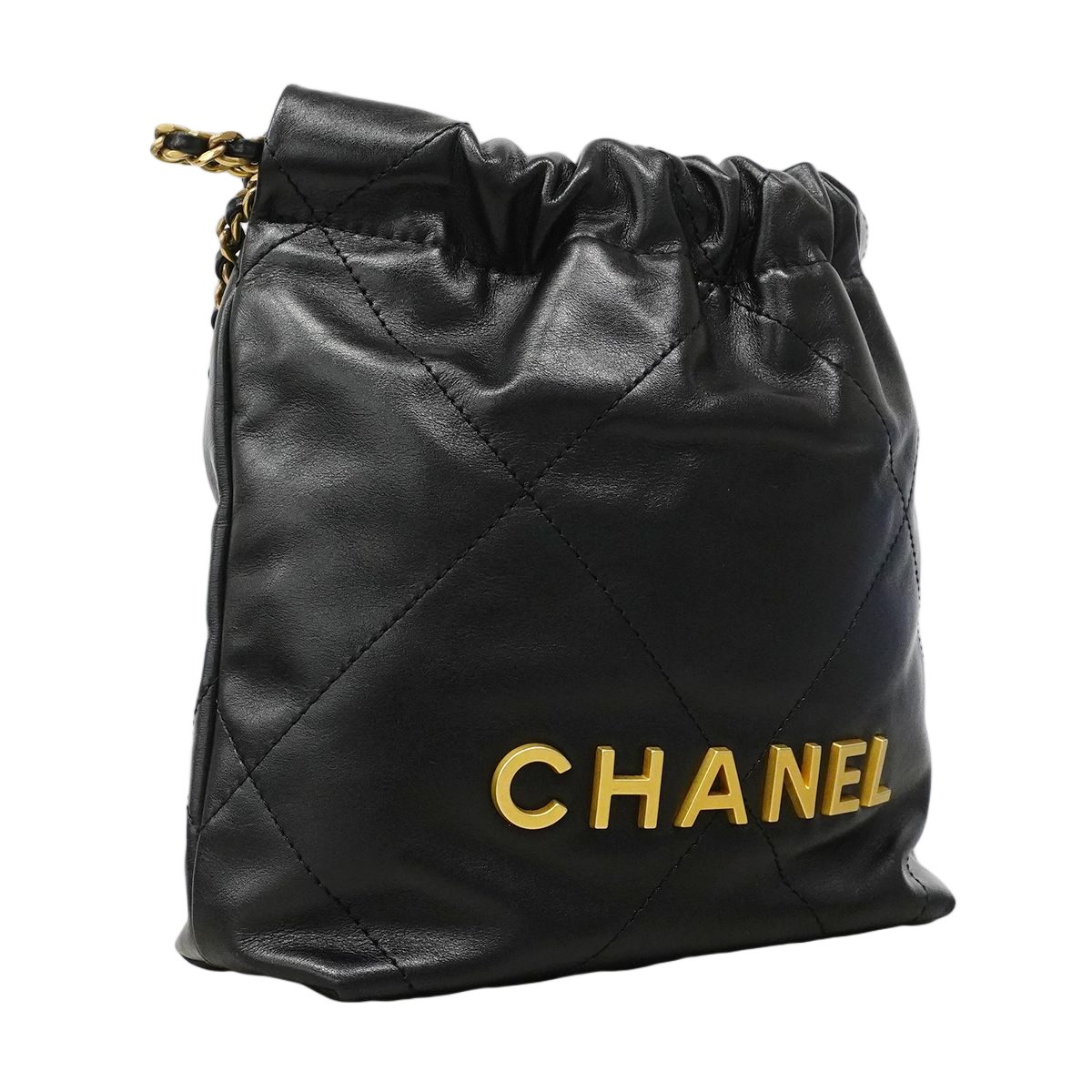 Chanel Handbag 22 Mini Calf Black Gold 2-Way — view 2