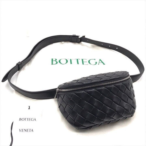 Bottega Veneta Belt Bag Waist Pouch Bag with Key Ring Black