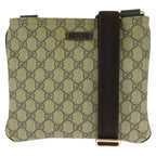 Gucci Beige Brown Gold GG Supreme Canvas Shoulder Bag