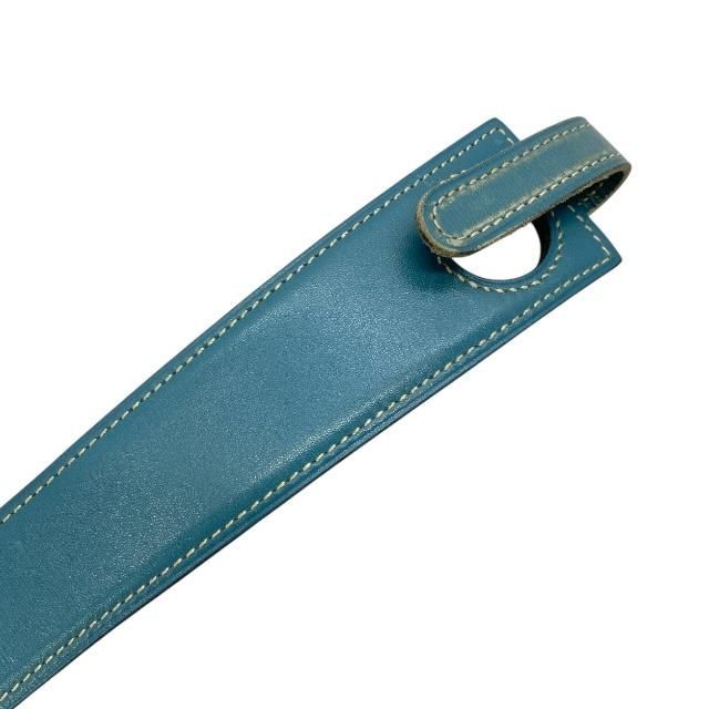 Hermes Serie Belt Leather Blue Jean Brown Silver Hardware — view 6