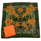 Hermes Scarf Carre 90 100% Silk L'instrvction DV ROY Teiogaku Horse Pattern