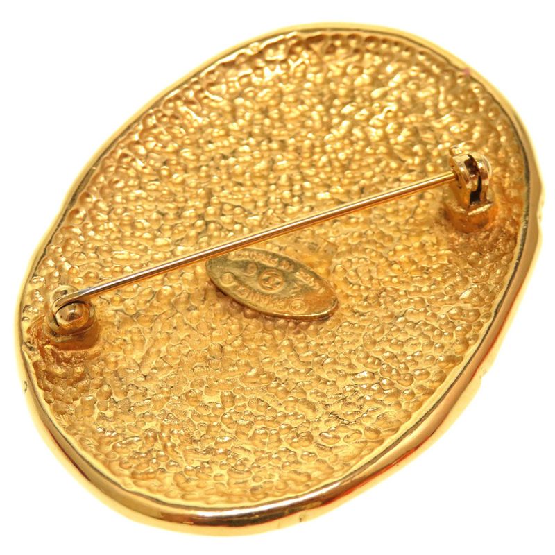 Chanel Crown Coco Mark Vintage Gold Brooch Accessories 0233 — view 4