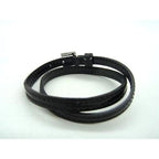 Gucci Bracelet Logo Black Patent Leather Rhinestone 2 Row Silver — view 2