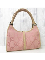Gucci GG Jackie O Hobo Pink Shoulder Bag Sherry Monogram Web Leather