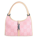 Gucci GG Jackie O Hobo Pink Shoulder Bag Sherry Monogram Web Leather