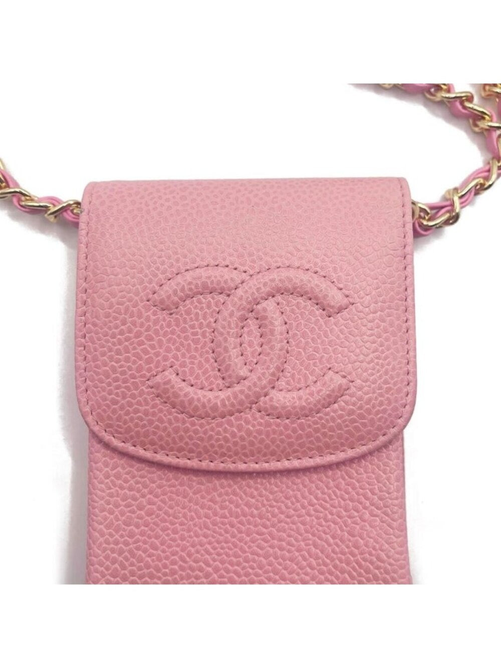 Chanel Vintage Mini Flap Caviar Leather Pouch Cigarette Case Crossbody