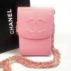 Chanel Vintage Mini Flap Caviar Leather Pouch Cigarette Case Crossbody — view 2