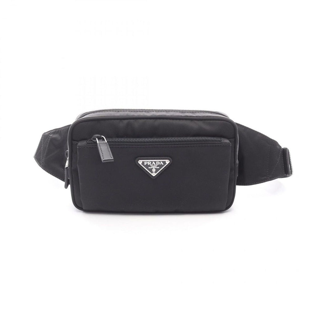 Prada Waist Bag Re-Nylon Black Nylon Saffiano Leather