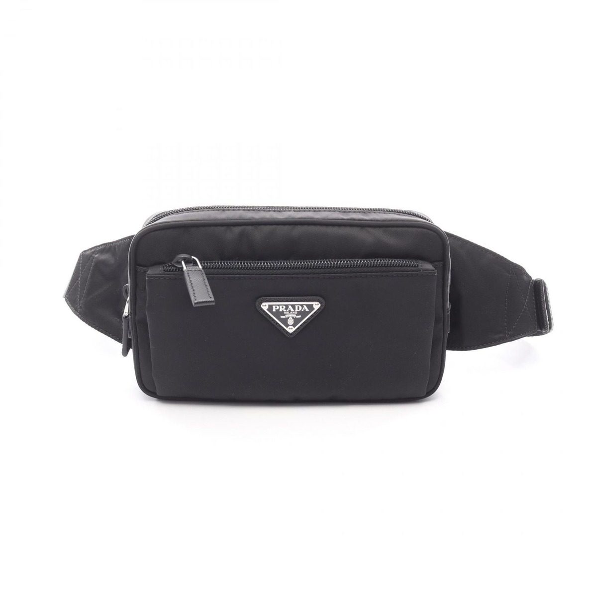 Prada Waist Bag Re-Nylon Black Nylon Saffiano Leather
