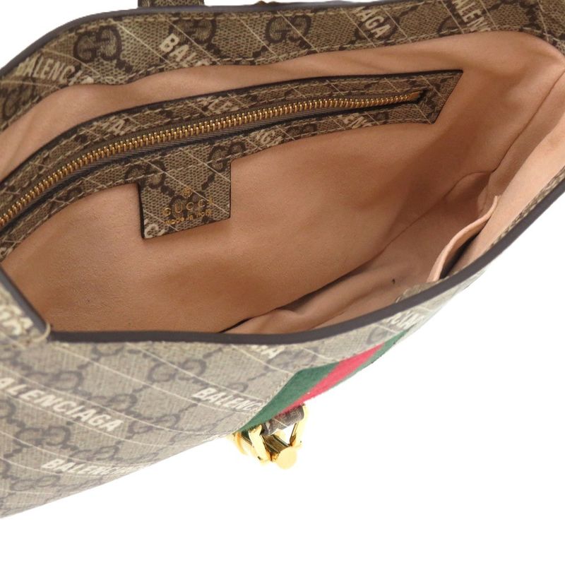 Gucci Balenciaga Jackie Polyester Cotton Beige 0294 Handbag — view 6