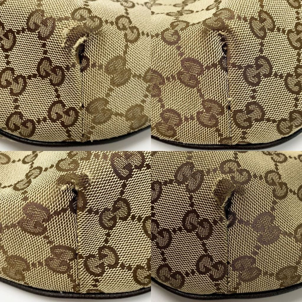 Gucci Shoulder Bag Brown Light Canvas Leather — view 6