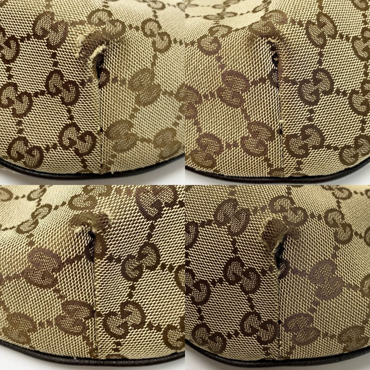 Gucci Shoulder Bag Brown Light Canvas Leather — view 6