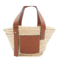 Loewe Basket Bag Beige Brown Raffia Leather Handbag