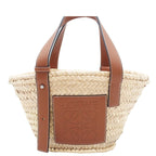 Loewe Basket Bag Beige Brown Raffia Leather Handbag