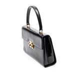 Gucci Vintage Push Lock Top Handle Black Smooth Leather — view 2