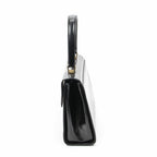 Gucci Vintage Push Lock Top Handle Black Smooth Leather — view 3