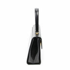 Gucci Vintage Push Lock Top Handle Black Smooth Leather — view 4
