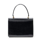 Gucci Vintage Push Lock Top Handle Black Smooth Leather — view 5