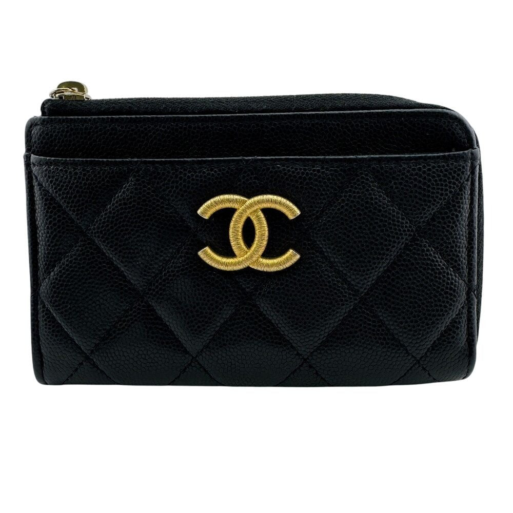 Chanel Quilted Caviar Leather Coin Case Black
