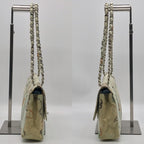 Chanel Canvas Quilted Flower Chain Shoulder Bag Light Blue Price Negotiation — view 3