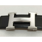 Hermes Belt Constance Black Gold Leather Reversible Silver — view 2