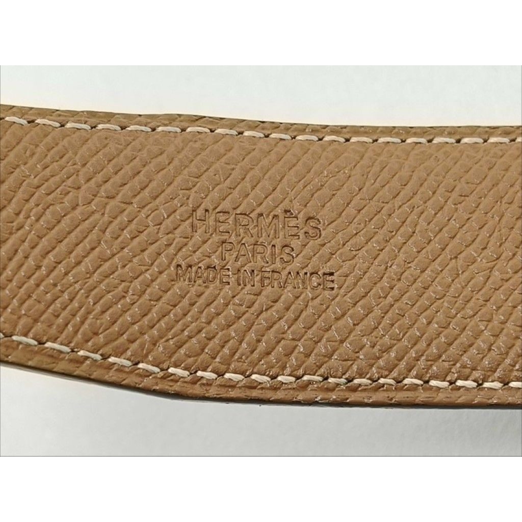 Hermes Belt Constance Black Gold Leather Reversible Silver — view 4
