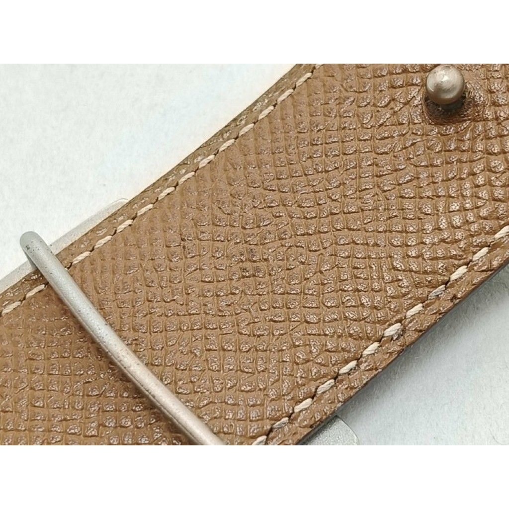 Hermes Belt Constance Black Gold Leather Reversible Silver — view 6